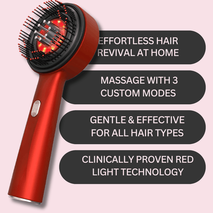 Solavèra Luxe Hair Revive™ - Red Light Therapy Oil Massager Brush for Scalp & Hair Health - SolavèraSolavèra