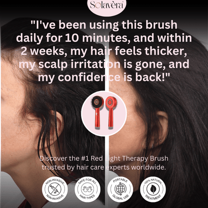 Solavèra Luxe Hair Revive™ - Red Light Therapy Oil Massager Brush for Scalp & Hair Health - SolavèraSolavèra